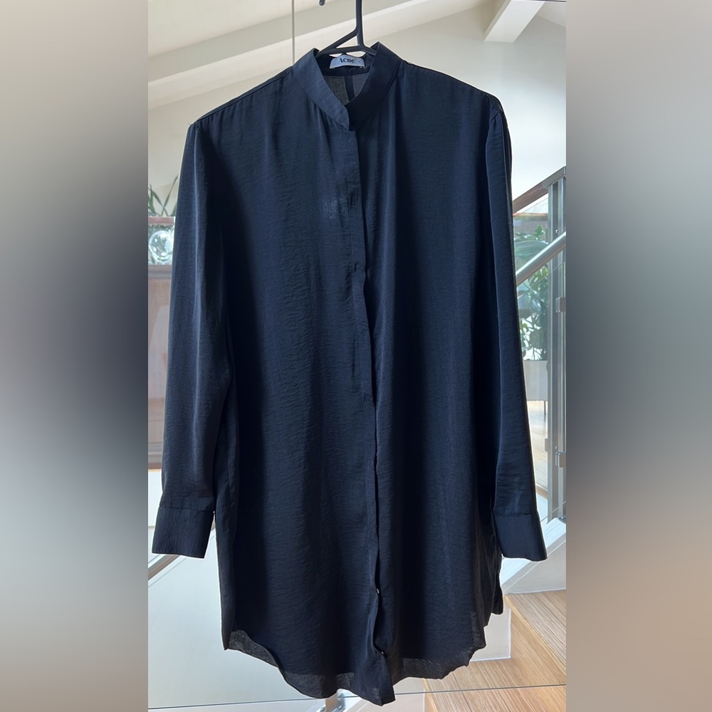 Acne Studios black long shirt with slit - size 34